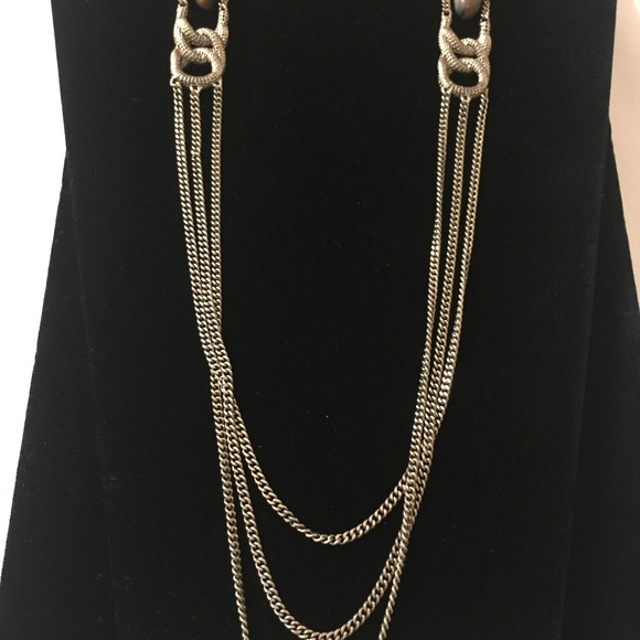 KENNETH COLE MULTI STRAND GOLD TONE NECKLACE - Picture 1 of 4